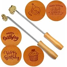 Custom Branding Iron for Cake, Personalised Branding Iron for Burger Bread BBQ Stamps Embossing Kit Brand Iron for Wood, 1 Inch, Silver