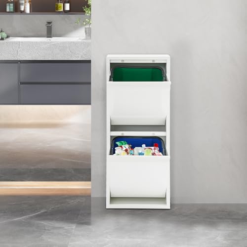 Gabinete Basurero Rectangular con 2 Canecas, 15 Galones miniatura 3