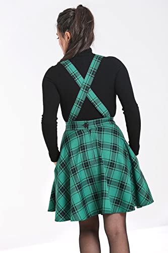 Hell Bunny Brittany Tartan Plaid Pinafore Dress (2X, Green) #TOP4