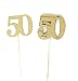 PaperGala Set of 8 Number 50 Centerpiece Sticks for Silver Anniversary Reunion 50th Birthday (Gold)