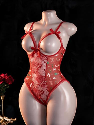 Image of Avidlove Women One Piece Lingerie Sexy Lace Babydoll Mini Bodysuit