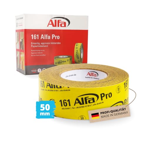 Alfa 1x Pro Spezialklebeband 50 mm x 25 m Profi-Qualität Dampfbremsen Dampfsperren Dachfolien aggressiv klebendes luftdichtes Folienklebeband/Systemklebeband