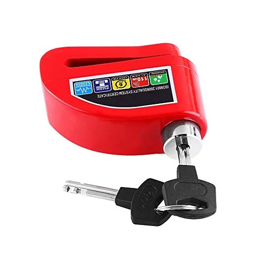 Alerta de função de alerta de bloqueio de freio a disco para motocicleta Trava de freio para bicicleta elétrica de scooter de motocicleta(red)
