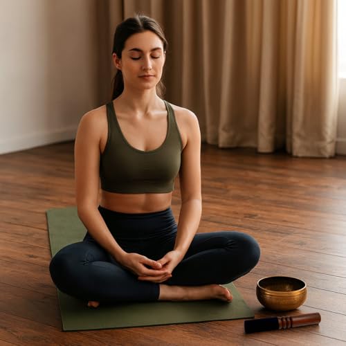 Tibetan Singing Bowl Mallet Suede Wooden Striker Leather Wrapped Meditation Mallet Sound Bowl Stick Buddha Musical Instruments for Buddhist Meditation Yoga Chime (Black and Brown) - Thumbnail 4