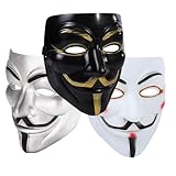 NEVSETPO V for Vendetta Mask, Guy Fawkes Anonymous Hackers Mask for Halloween Masquerade Cosplay Costume Parties