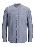 Ärmellänge : Langarm JACK & JONES Herren JJESUMMER Band Shirt L/S S22 NOOS 12196820, Faded Denim/Slim FIT, M