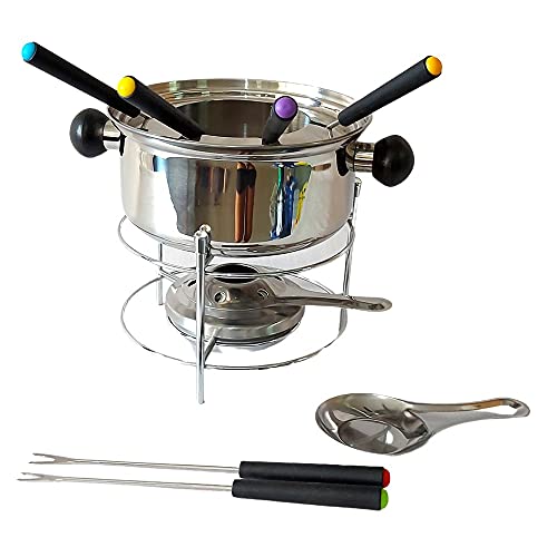 Conjunto Para Fondue Em Inox 10 Peças Para Queijos Chocolate Molho (CA12134)