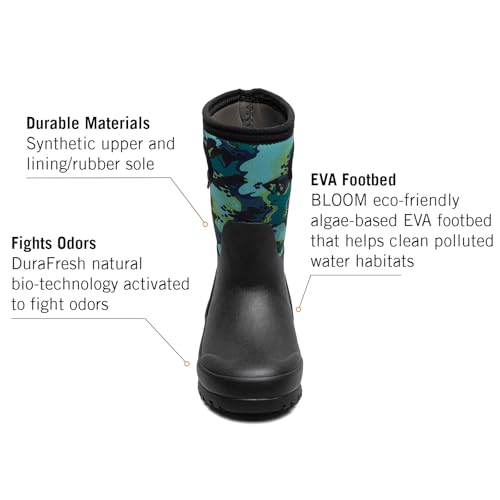 Image of BOGS Grasp Kids Waterproof Rain Boots, Insulated Winter Snow Boots | Winter Boots, for Rain, Snow & Mud with Easy Pull-On Handles for Toddlers, Boys & Girls, All-Weather Protection