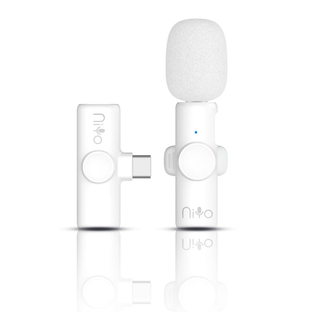 URBAN SOMBRERONiYo USB-C Lapel Microphone: Elite Audio Quality for Content Creators, Podcasters & Tech Enthusiasts, Video Recording, Reels, Shorts, YouTube, Vlog, TikTok & More (White)