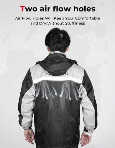 Kemimoto KMF1115-01102-BKL Rain Suits For Men Waterproof Motorcycle Rain Gear thumb #3