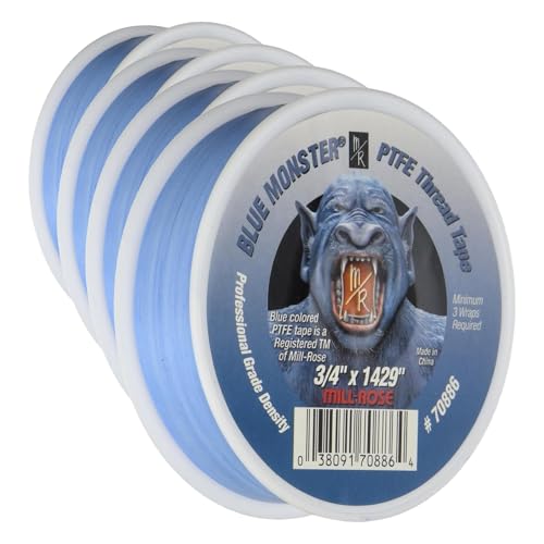 Mill-Rose PTFE Pipe Thread Sealant Tape, 3/4-in x 1429-in (Pack of 4)