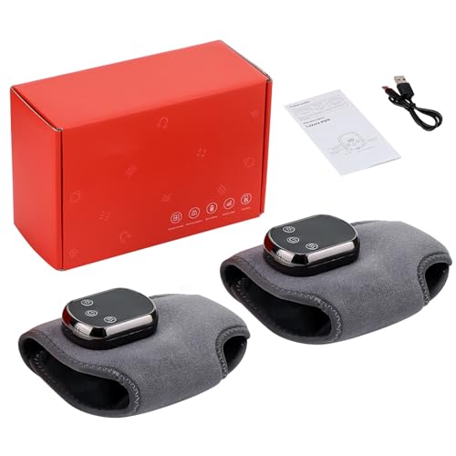 Masajeador de Pies 3 en 1, Tobillera Calentada, Masajeador de Pies Portátil, Calor de 5 Niveles y 3 Modos de Vibración, Temporizador Inteligente de 30 Minutos, Pantalla Táctil 2psc