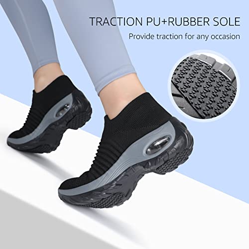 Image of HKR Women Walking Shoes Cushioned Slip On Sneakers