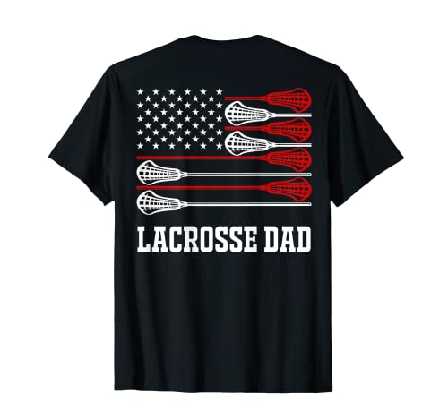 Vintage Lacrosse Dad Lax Dad USA Flag Patriotic USA T-Shirt