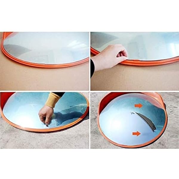 ZYLEDW Specchi Di Sicurezza Del Traffico Convesso Specchi Al Cieco Di Parcheggio, Highway Mountain Road Convex Insreable Specchio Incrociatiroads Auto Specchio Che Gira/45 cm