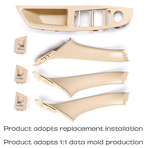 CHUANGHUI Car Door Handle Cover for BMW 5 Series F10 2011-2016 Interior Door Handles Replace Trim Cover 520i 528i 530i 535d 535i 550i (Beige)