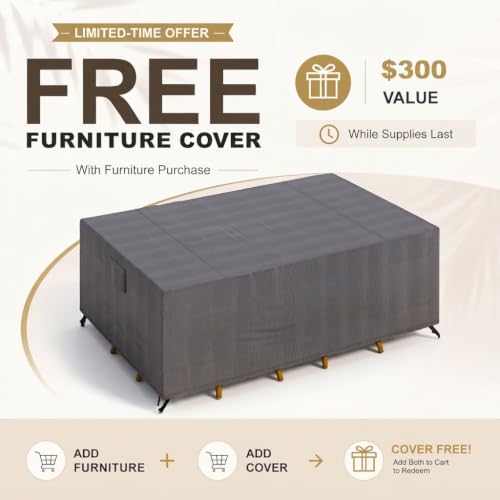 Image of PURPLE LEAF Outdoor Dining Set for 4 with Cushions PE Rattan Grey
