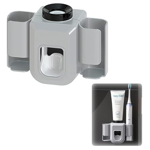 YANHUILAY 電動歯ブラシホルダー 歯ブラシスタンド 壁掛け 置き型 歯磨き粉ホルダー 歯ブラシ立て 多機能 バスルーム 浴室 洗面所 洗面用品 粘着 穴あけ不要 電動歯ブラシ置き (グレー)