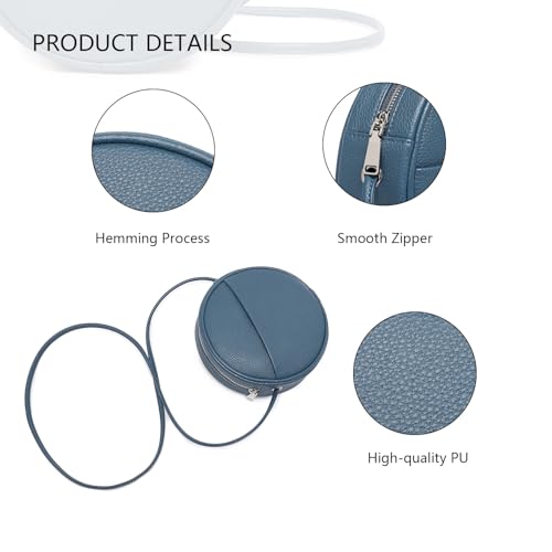 Image of Circle Crossbody Bag for Women NYLON Circle Purse with Zipper Adjustable Knot Shoulder Straps