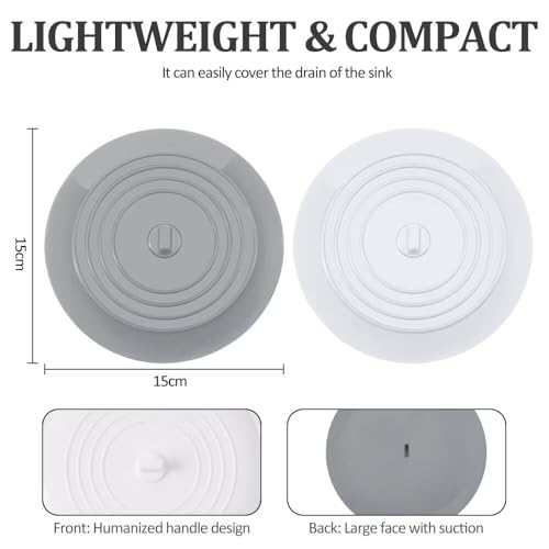 Abflussstöpsel Silikon, 2 Stück Universal Stöpsel für Spülbecken & Waschbecken, Silikon Abflussstöpsel für Dusche Badewanne Abflussstopfen Waschbecken Spülbecken Badewannenstöpsel für Küche & Bad