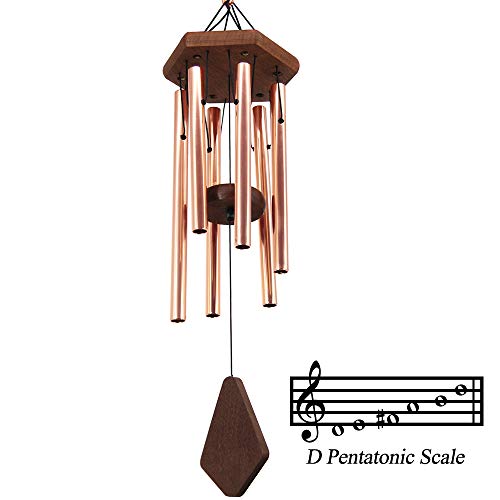 Medium Wind Chime Outdoor, 28 Inches Memorial Wind Chime Sympathy With 6 Aluminum Metal Hollow Tubes Tuned Soothing Sounds, Great Front Door, Home, Deck, Patio, Party, Garden Décor #TOP3