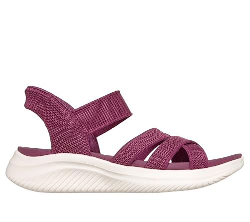 Skechers Skechers Women's ULTRA FLEX 3.0 SANDAL - FOREVER BETTER Hands Free Slip-ins, Knit cross strap sandal, Raspberry, 10M