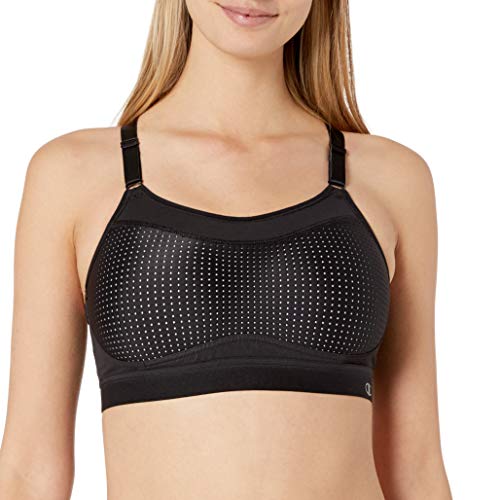 Champion Women's Show-Off Sports Bra, Black/White, Medium