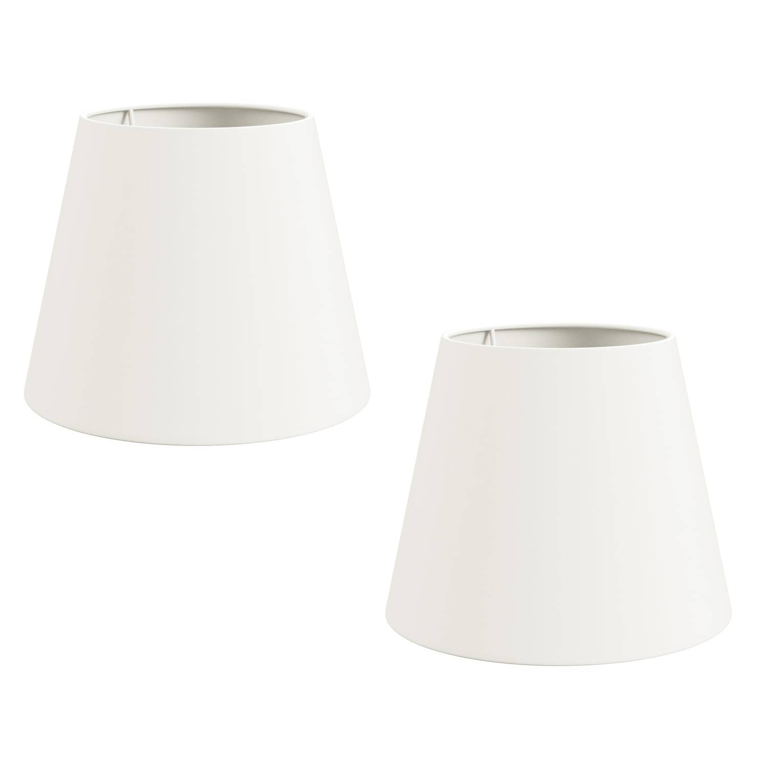 ledscom.de 2X lampshade, Linen, Textile, Fabric, White, 200mm Ø