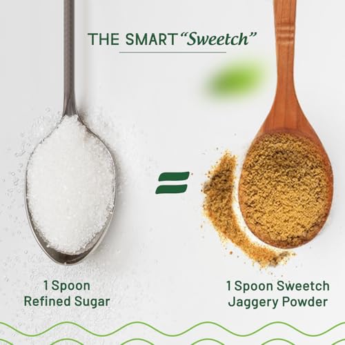 Image of Sweetch Natural Cane Jaggery Powder 1kg | Natural Sweetener | Refined Sugar Alternative contain Minerals, No Chemical, Sulphur & Bleach Free | Gur, Gud Powder for Baking & Cooking (Pack of 2)