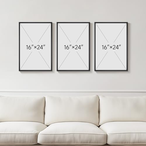 Framed Boho Neutral Minimalist Abstract Wall Art, 3 Piece, Each 16x24 In by Cuspin - Used condition - Image 3