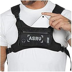 Cable De Seguridad Para Arnes Maijia - Riñonera para el pecho con orificio para el teléfono, reflectante, chaleco ajustable para hombre para esquiar, correr, senderismo, ciclismo, negro, Talla única