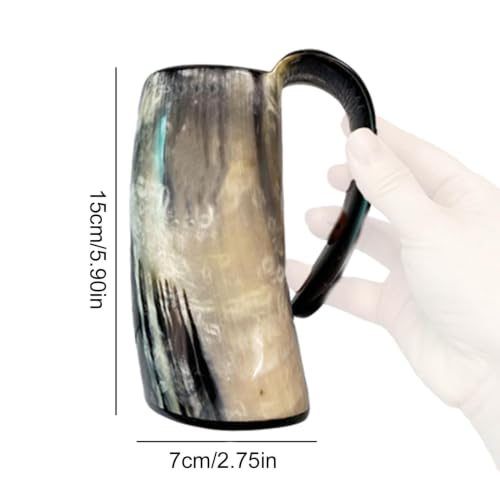 Taza vikinga de cuerno natural para tus noches de cerveza y cenas rústicas 6