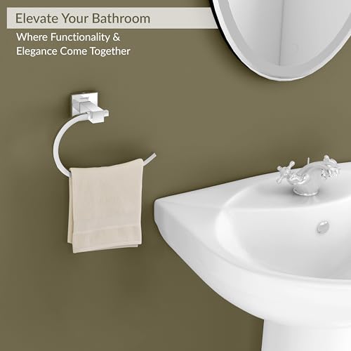 Image of Plantex (Primax) Aqua Heavy-Duty Stainless Steel Napkin Ring /Towel Ring /Napkin Holder /Towel Hanger /Bathroom Accessories (Chrome) - Pack of 1