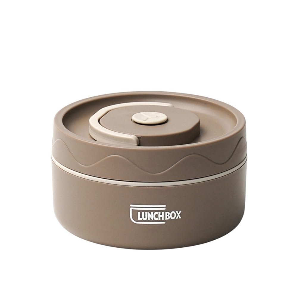CTRLZS Food Warm Lunch Container,Stainless Steel Thermal Lunch Container Portable Thermal Bento Box Food Container Brown A Easy to Use