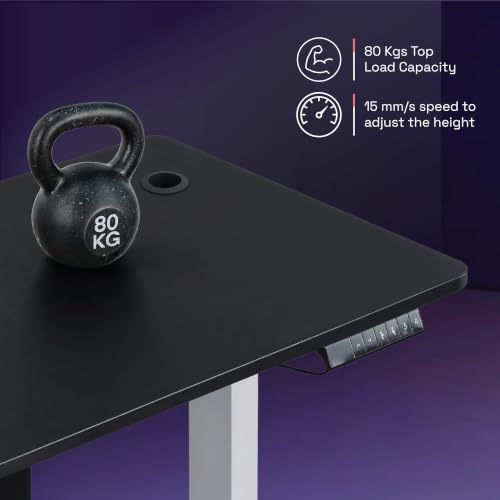 Image of Wakefit Study Table | 5 Yr Warranty | Standing desk, Computer Table for Home Pc, Electric Height adjustable, Digital Display & 4 Memory Presets, Free Installation, Modern Ergonomic Wobble-Free- L160Cm