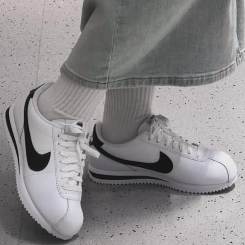 Nike Cortez pour grands enfants en blanc et noir baskets junior