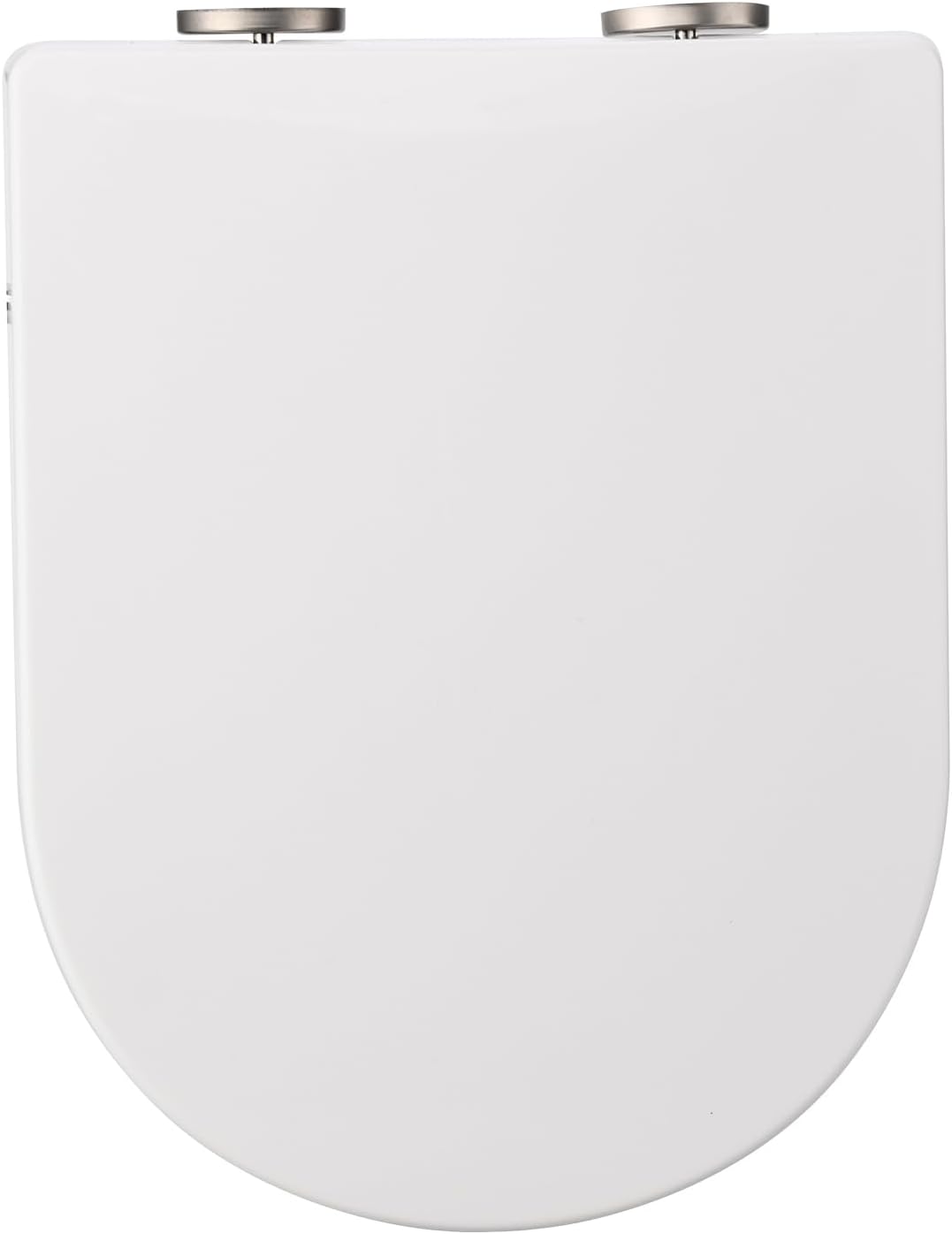 Derefine U Shaped Toilet Seat, Thickened Household Universal Toilet Seat, Toilet Seat with Brushed Hinges Will Never Come Loose, White, 1 Pack, Round(#1)