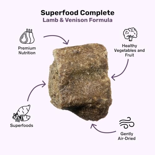 Image of BADLANDS RANCH Air-Dried Lamb & Venison Dog Food, 87% Meat, 11.5 oz | Includes organs & salmon; kibble topper or alternative; adult & senior dogs; no corn, wheat, soy or fillers