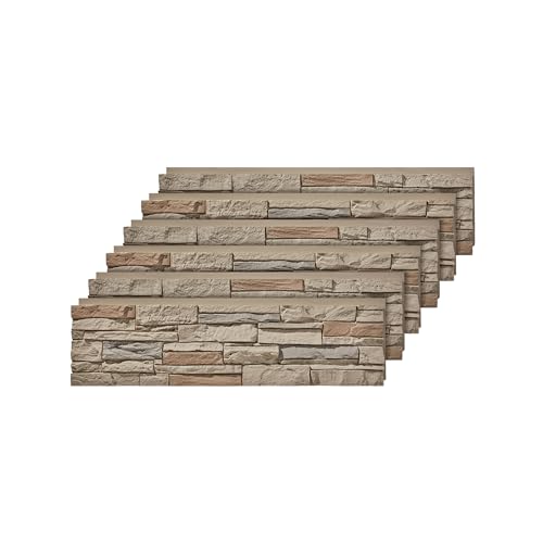 Wallwell 6-Pack Faux Stone Wall Panels (22.5 Sq Ft) PU