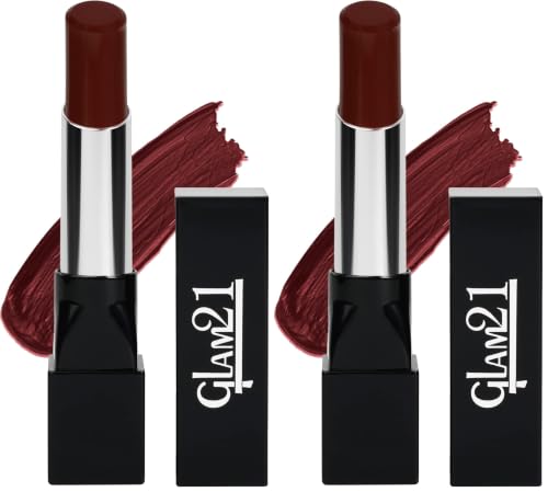Image of Glam21 Ultra Velvet Lipstick | Long-lasting stay on lips | Lovely matte finish | 2.5gm | Dark Chocolate-28 (Pack of 2)