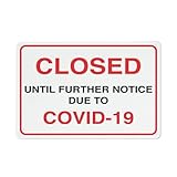 警告 ブリキ看板 閉まっているまで Covid - 19 レトロ 装飾 ホーム 道路 ストリート ガレージ ステーション ハイウェイ 壁 ヴィンテージ メタルサイン 12x16インチ