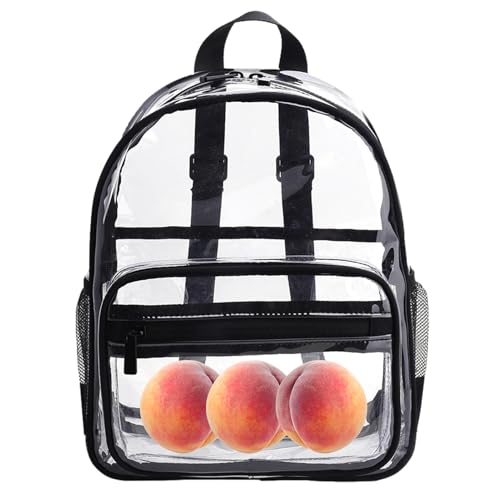 Genérico Mochila Transparente - Ver Través De Una Escuela Grande, Bolso | Ligero con Tirantes Ajustables para Estudiantes, Adolescentes, Adultos, Almacenamiento De Viajes, 11,8 X 9