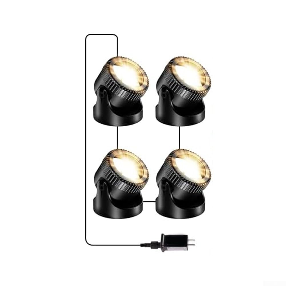 Set di 4 faretti subacquei a LED impermeabili IP68 (bianco caldo)
