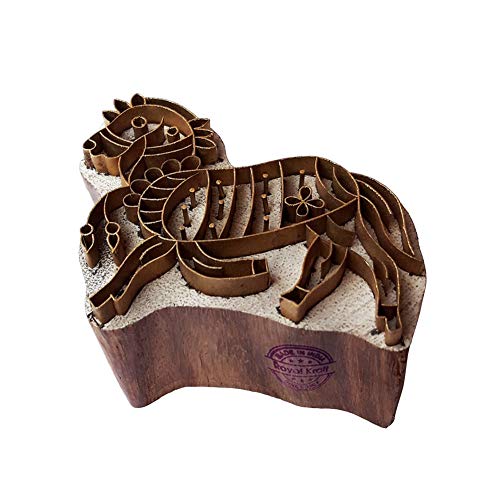 Indian Printing Stamp Brass Horse Designs Wood Pottery Block