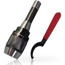 R8 Drill Chuck, 1/8"-5/8" 3-16mm Heavy-Duty Keyless Drill Chuck with R8 Integral Shank, Drawbar Thread 7/16"-20 and APU16 Spanner Wrench Self-tightening Drill Chuck