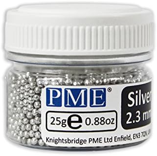 PME Edible Silver Sugar Pearls Balls Cup Cake Topping Icing Decoration 2.3mm 25g