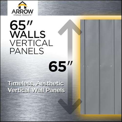 Image of Arrow Classic Steel Storage Shed, 10x12, Flute Grey