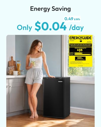 Image of EUHOMY Mini Fridge with Freezer, 3.2 Cu.Ft Compact Refrigerator for Dorm