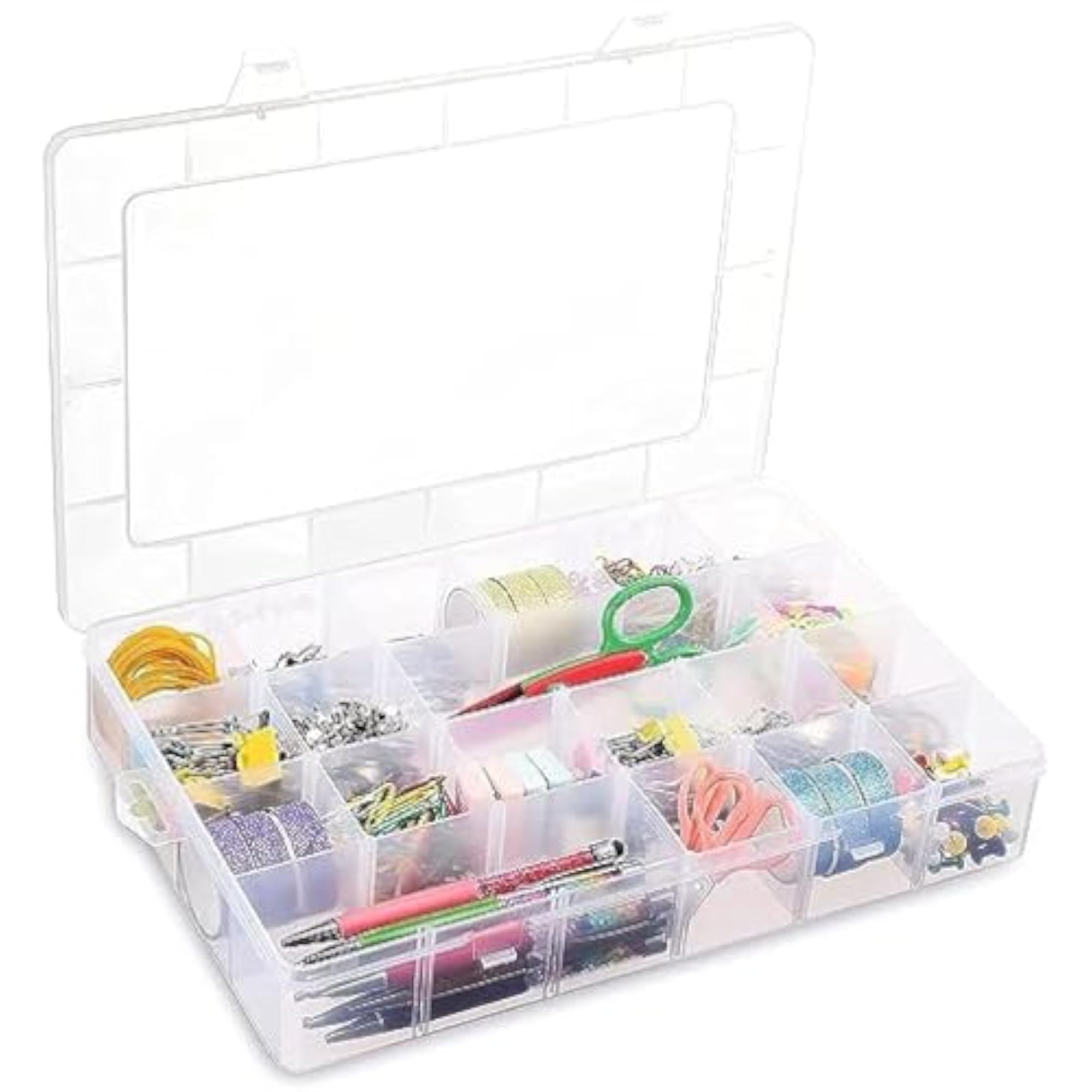 36 Compartments Clear Plastic Jewellery Organizer Box