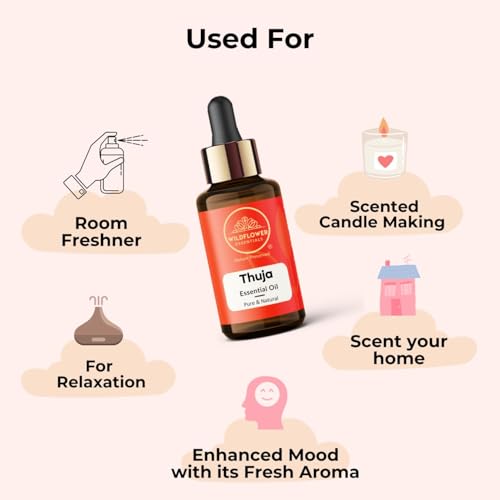 Image of Thuja Essential Oil for Diffuser, Hair Care, Face, Skin Care, Aromatherapy, Scalp and Body Massage, Soap and Candle Making - with Dropper 30ml (1 oz)